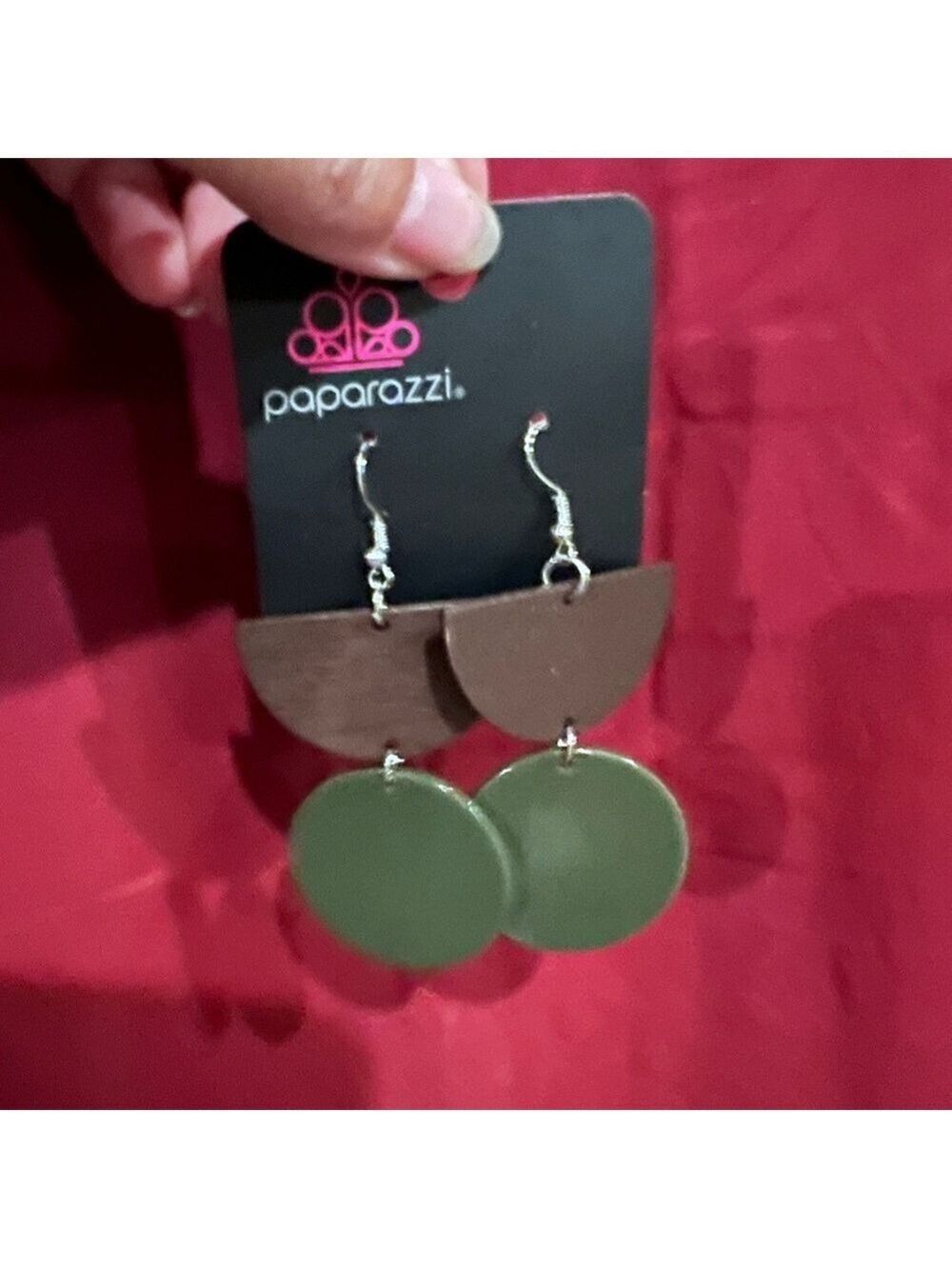 Paparazzi Brown and Green Dangle Earrings